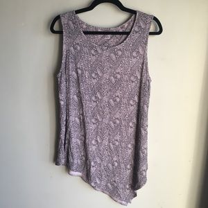 Ruff Hewn Grey - Asymmetrical Hem Tank Large